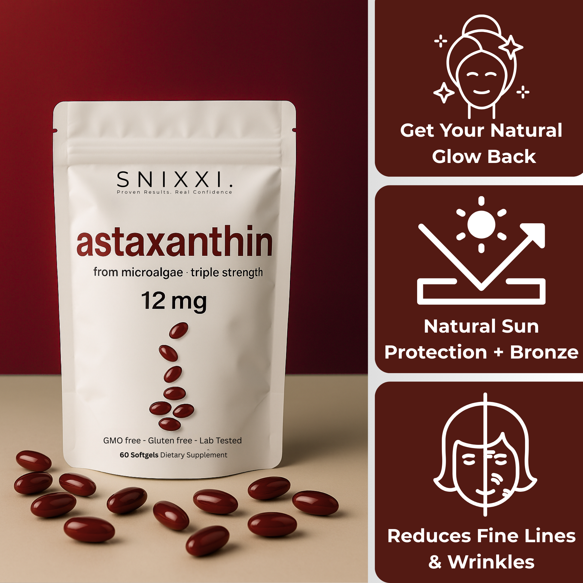 Snixxi. Astaxanthin Capsules (12mg)