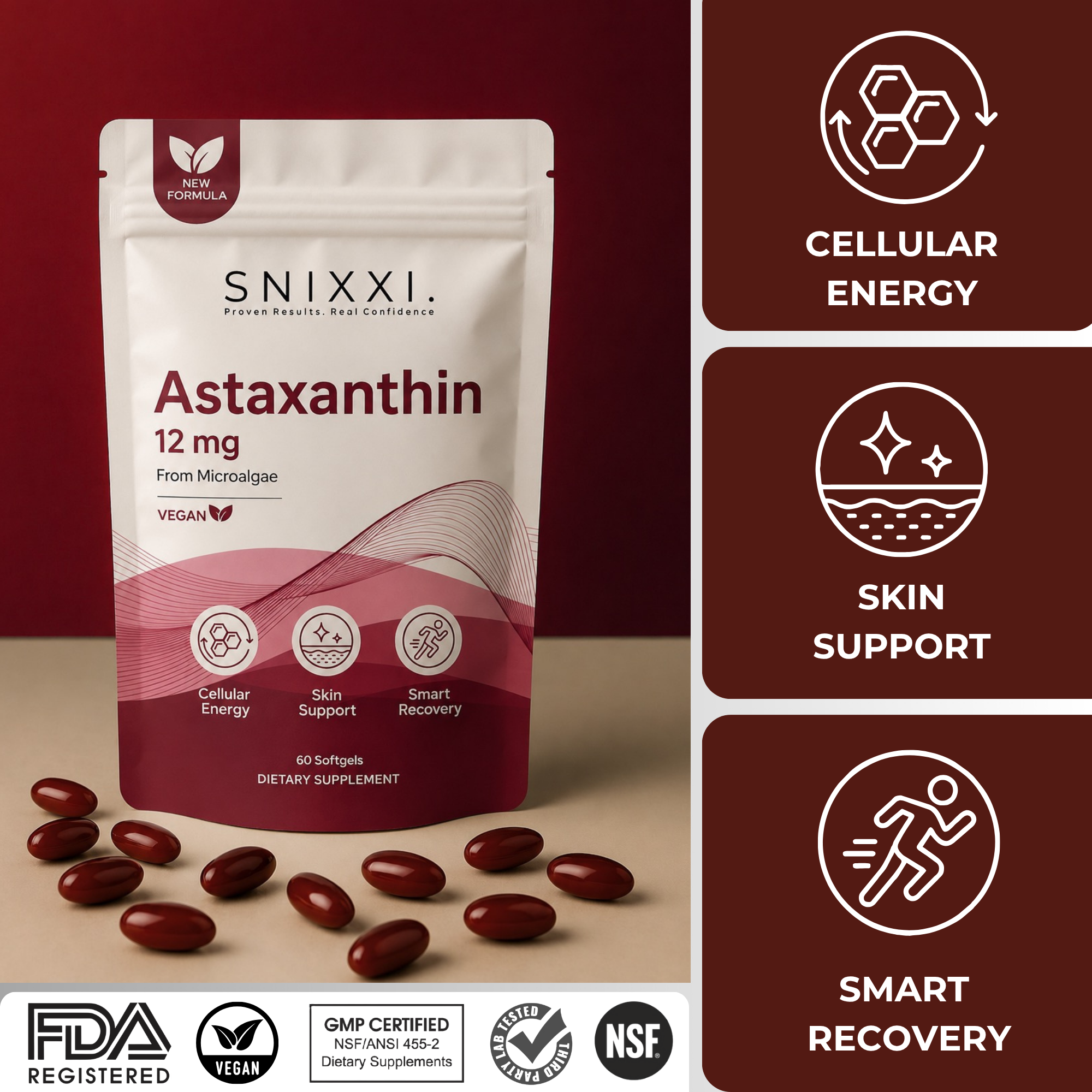 Snixxi. Astaxanthin Capsules (12mg)