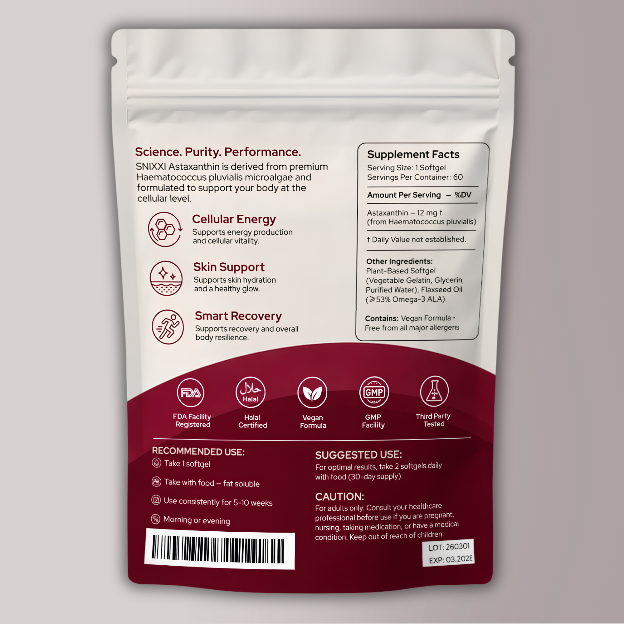 Snixxi. Astaxanthin Capsules (12mg)