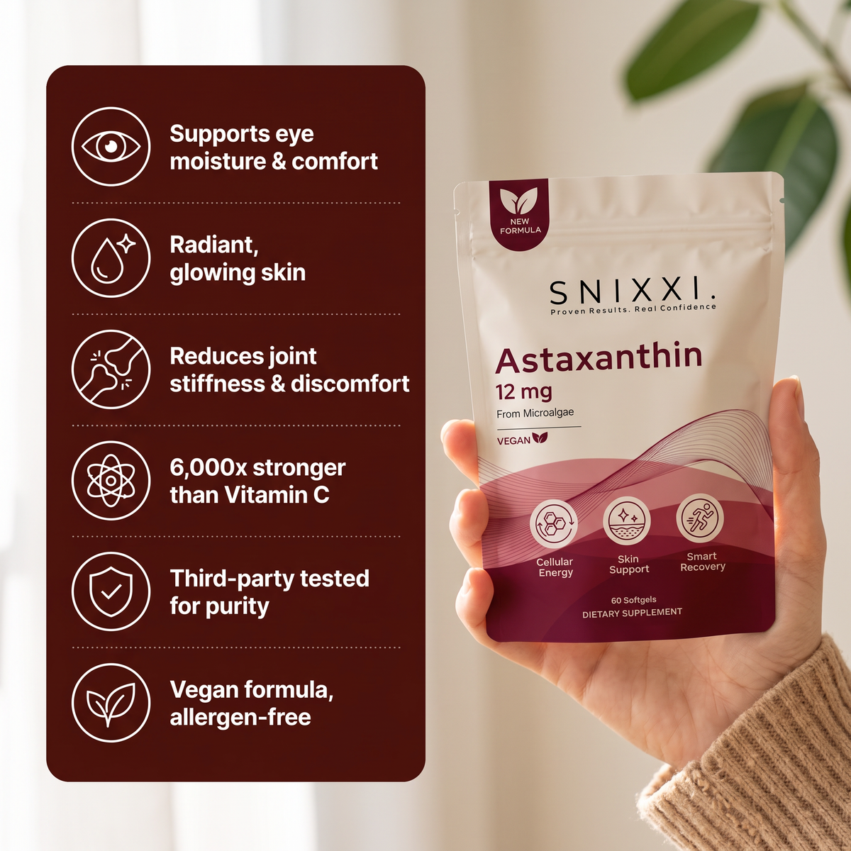 Snixxi. Astaxanthin Capsules (12mg)