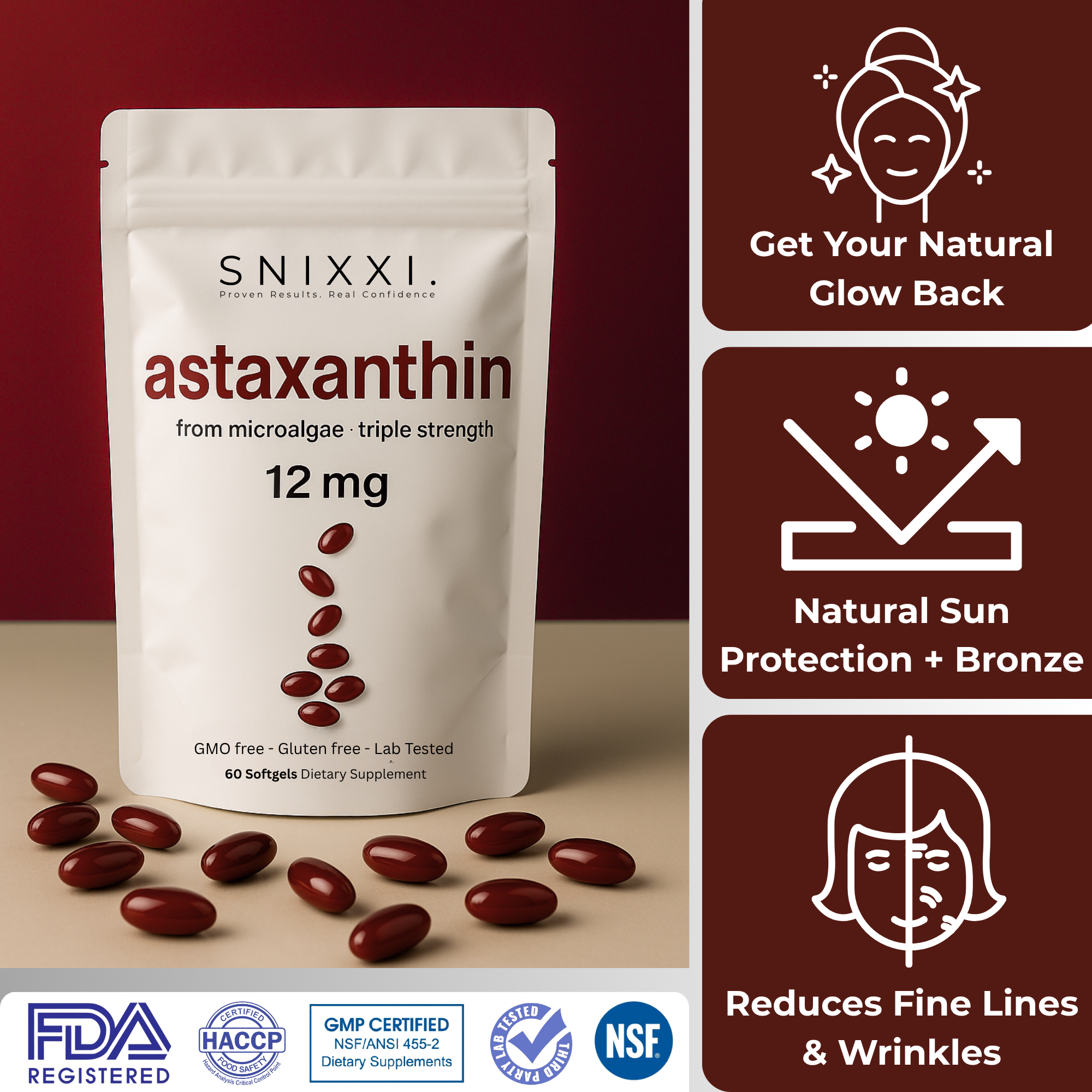 Snixxi. Astaxanthin Capsules (12mg)